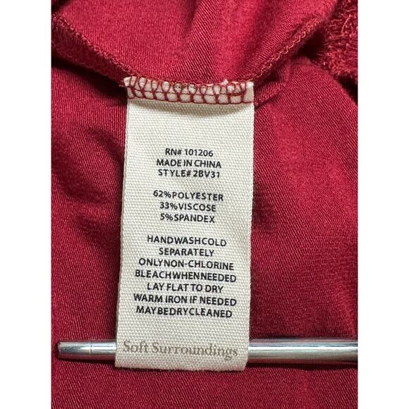 Soft‎ Surroundings Top Womens Large Red Madeline Tunic Minimalist Lagenlook NWT - Picture 8 of 10